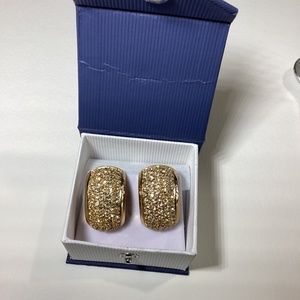 Christian Dior Pave Set rhinestone clip earrings